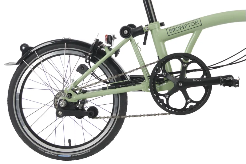 Brompton C Line Low Bar 6 Speed Bike with mudguards in Matcha Green-3